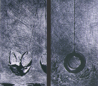 Tyre I | Tyre II | 1986 | 18 x 8 cm | Hardground etching | ed. 12